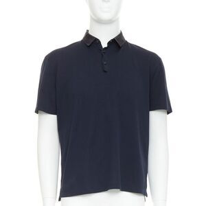 Lanvin Cotton Grosgrain Collar Polo Shirt